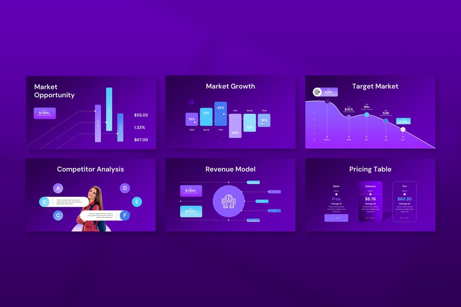 商务介绍俯仰甲板演示模板PPT模板