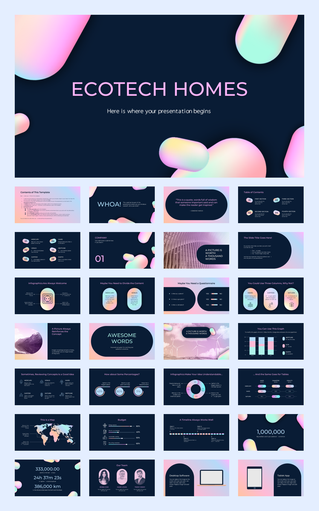 35套抽象色彩创意设计PPT模板合集【S03】