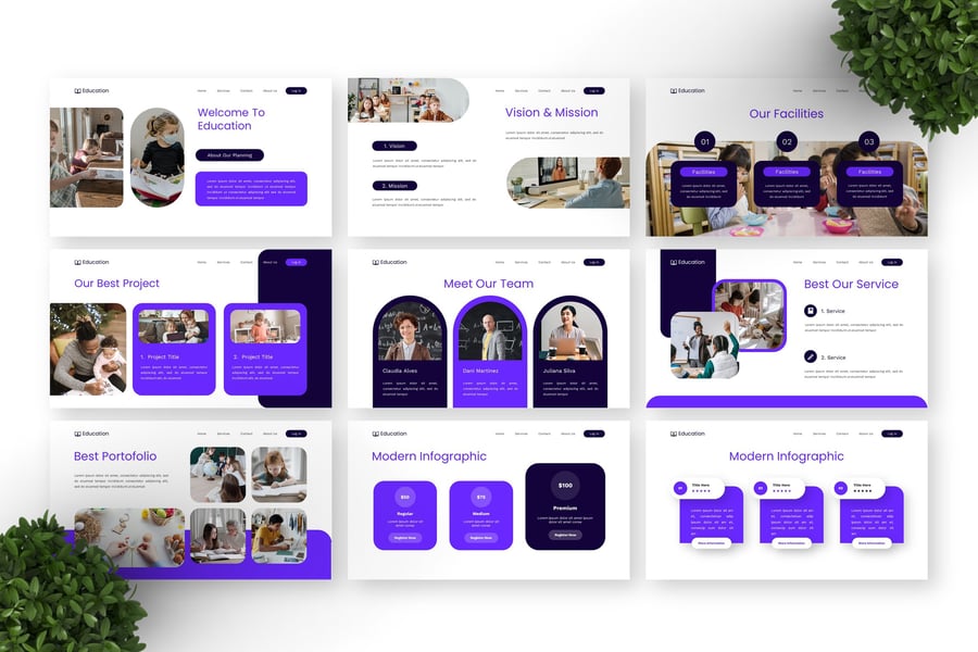 幼儿园介绍PPT模板 (PPTX)