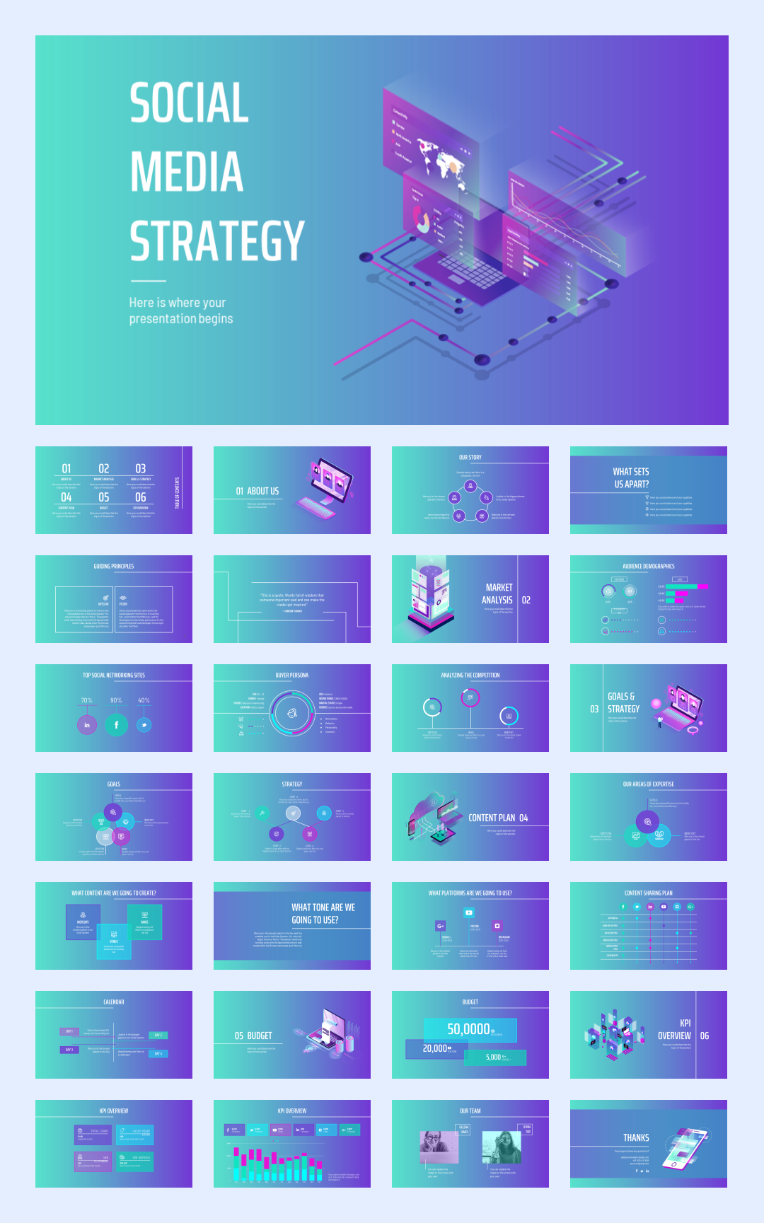 35套抽象色彩创意设计PPT模板合集【S03】