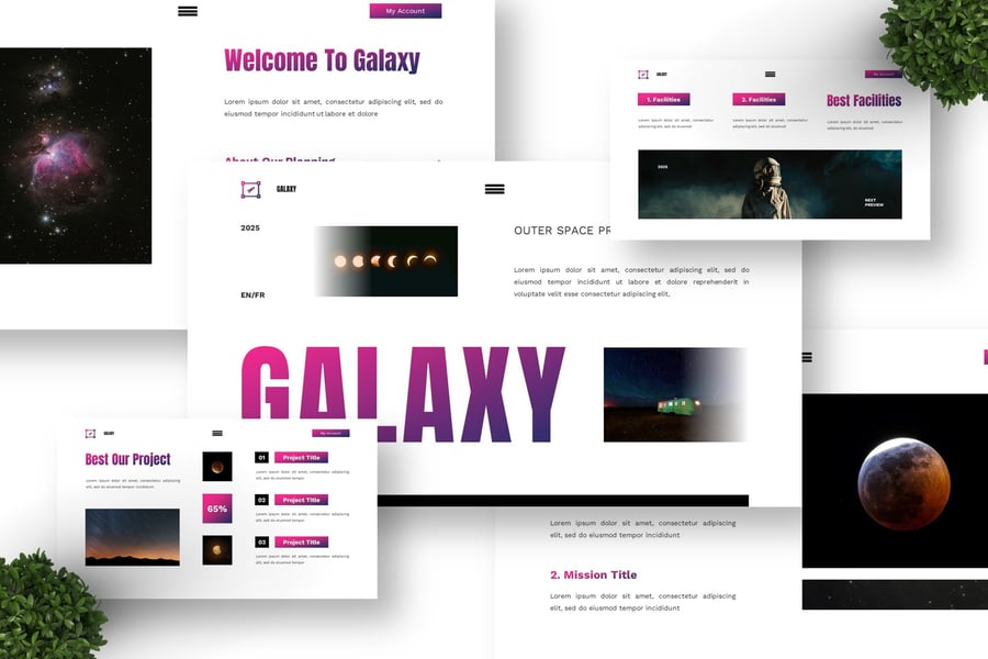 银河系 – 外层空间PPT模板 (PPTX)