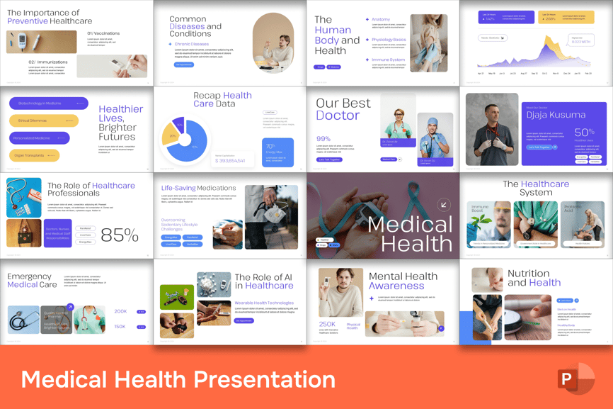 医疗健康PPT模板 (PPTX)
