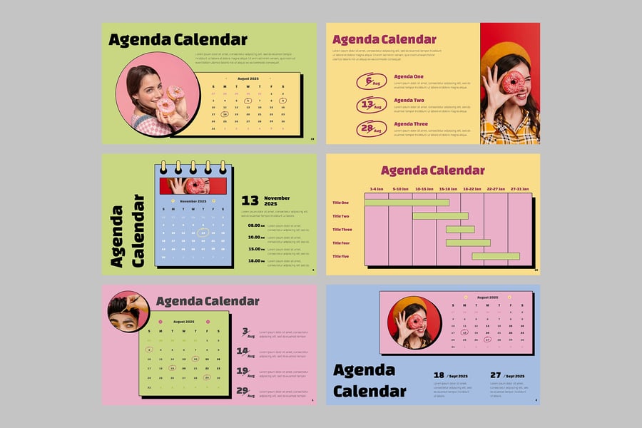 议程日历PPT模板