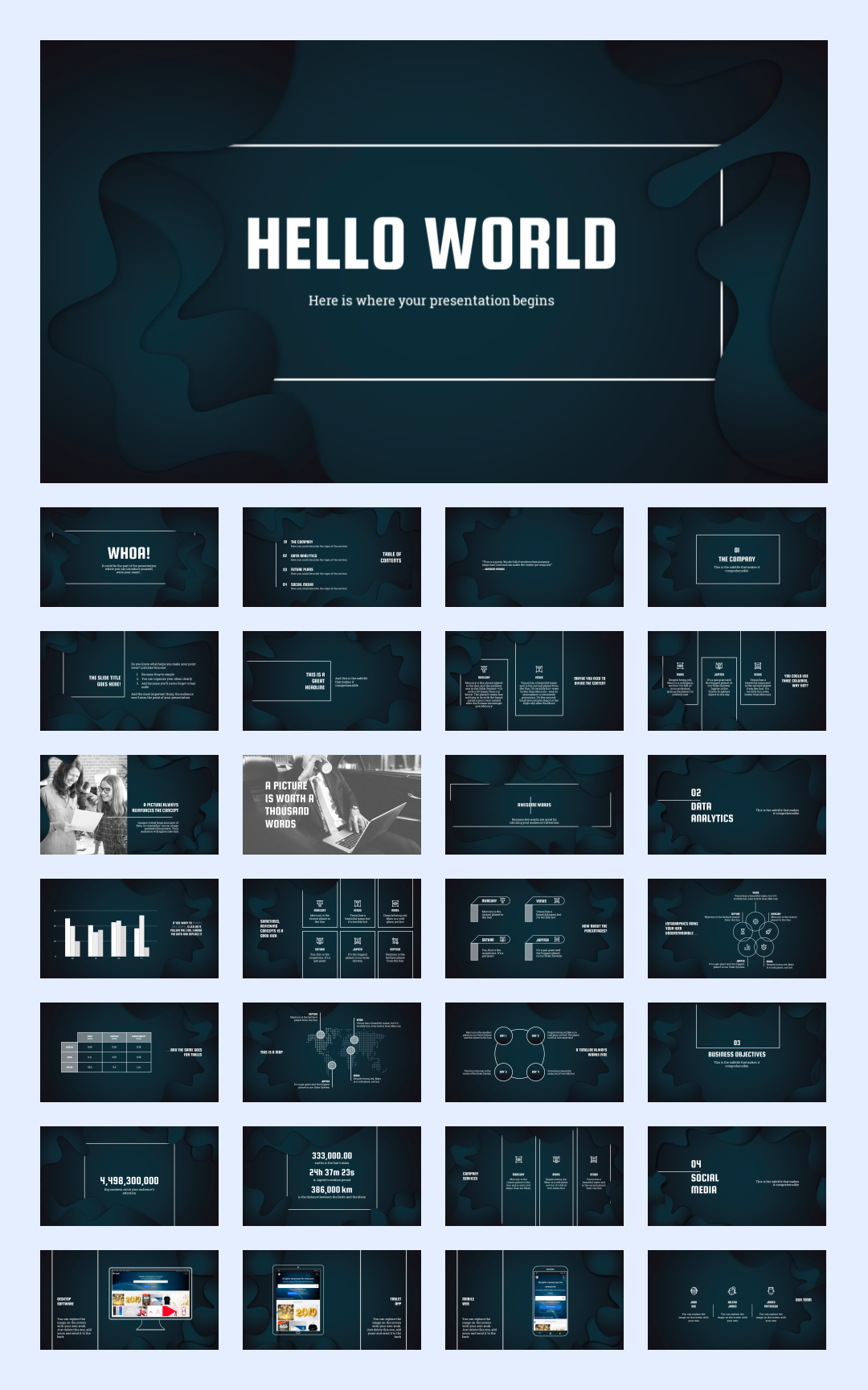 35套抽象色彩创意设计PPT模板合集【S03】