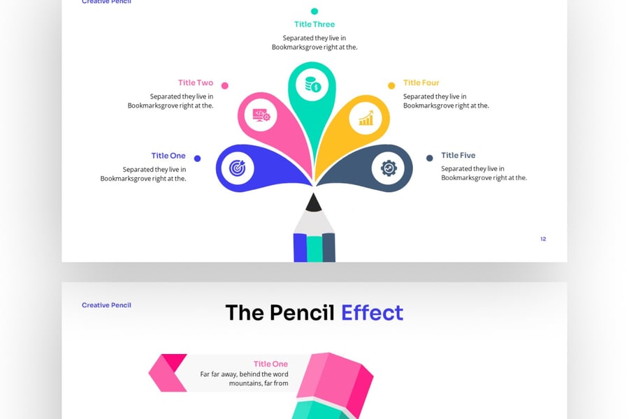 创意铅笔解决方案演示PPT模板 (PPTX)