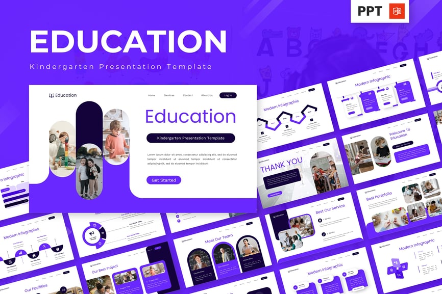 幼儿园介绍PPT模板 (PPTX)