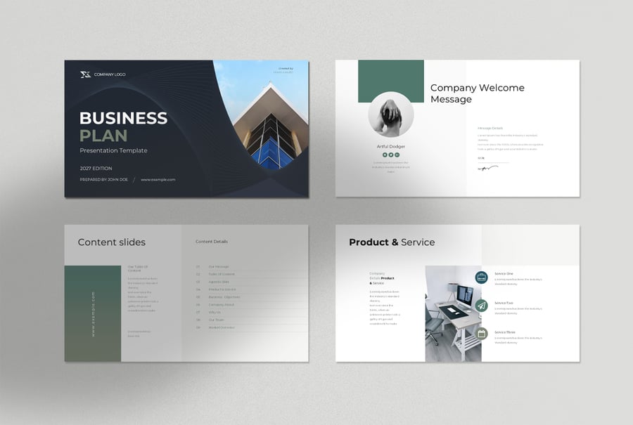 业务计划演示模板PPT模板 (PPTX)