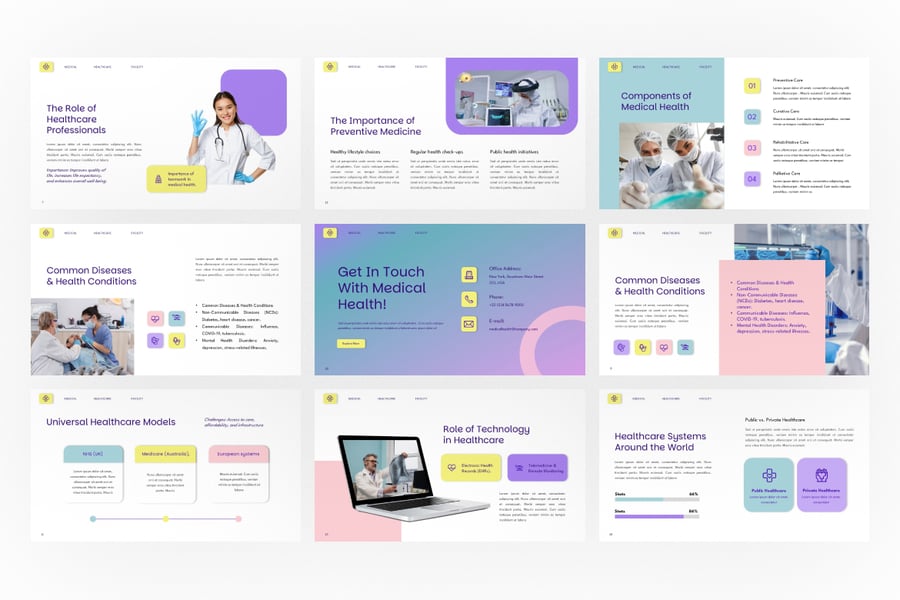 医疗健康PPT模板 (PPTX)