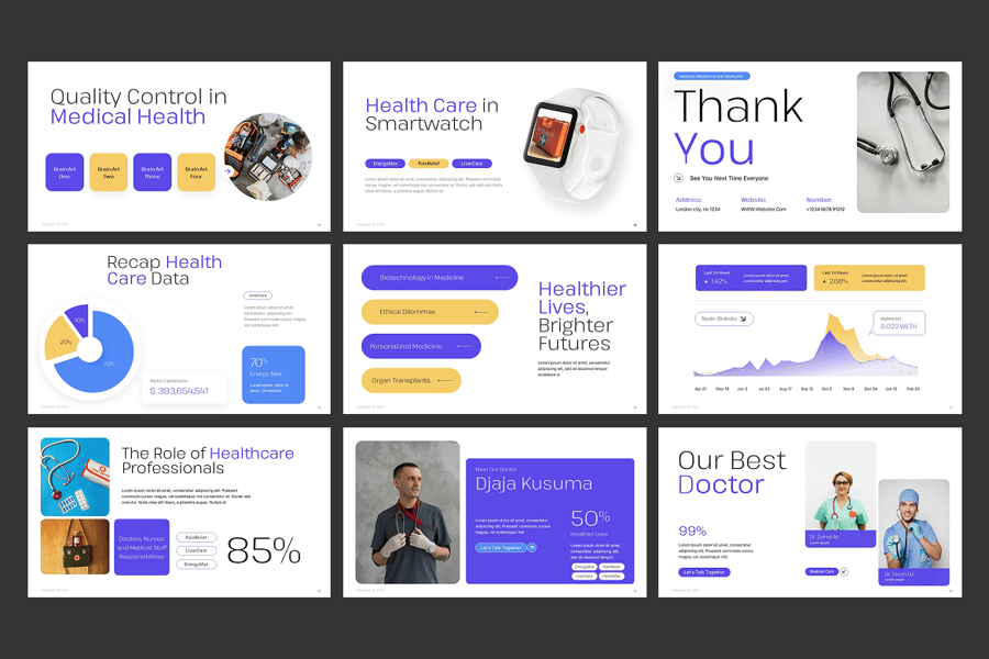 医疗健康PPT模板 (PPTX)