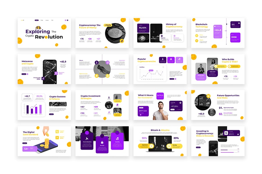 加密货币创意PPT模板 (PPT,PPTX)