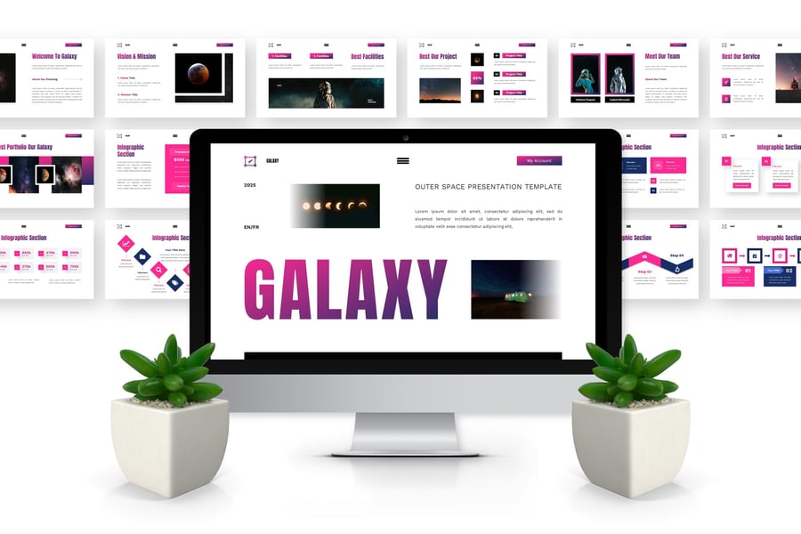 银河系 – 外层空间PPT模板 (PPTX)