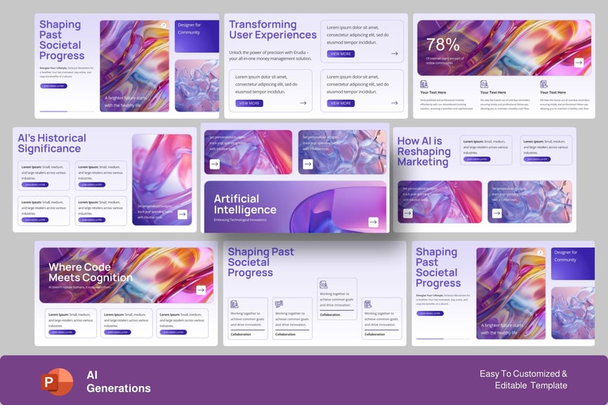 人工智能技术介绍PPT模板 (PPTX)