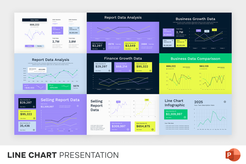 线图图表PPT模板
