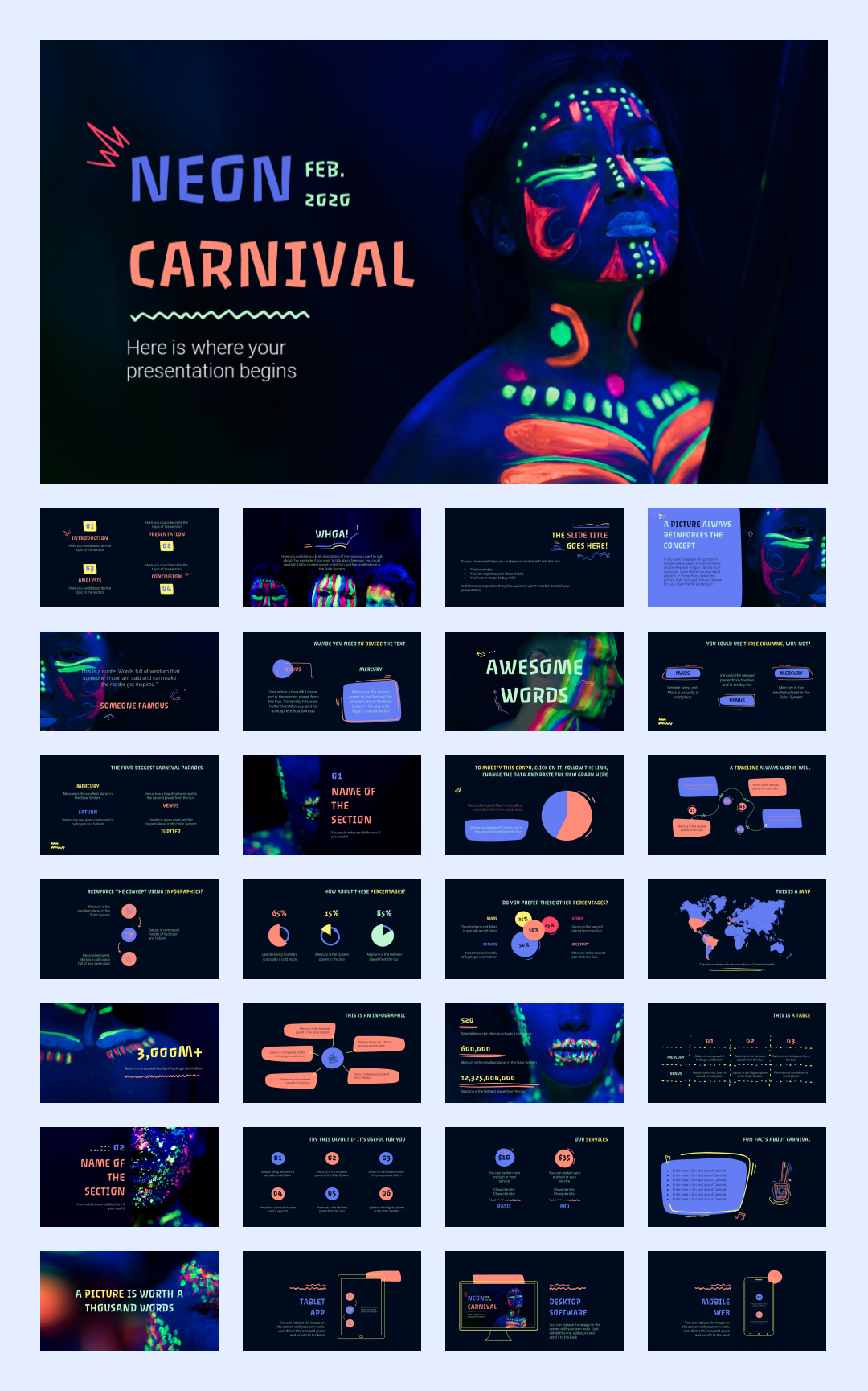 35套抽象色彩创意设计PPT模板合集【S03】