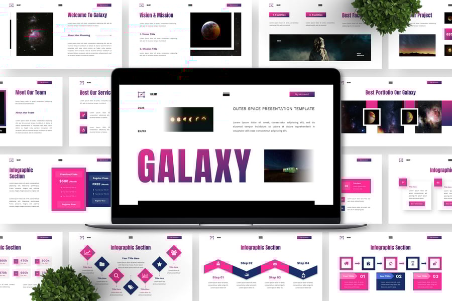 银河系 – 外层空间PPT模板 (PPTX)