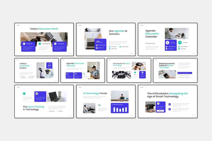 人工智能技术PPT模板 (PPTX)