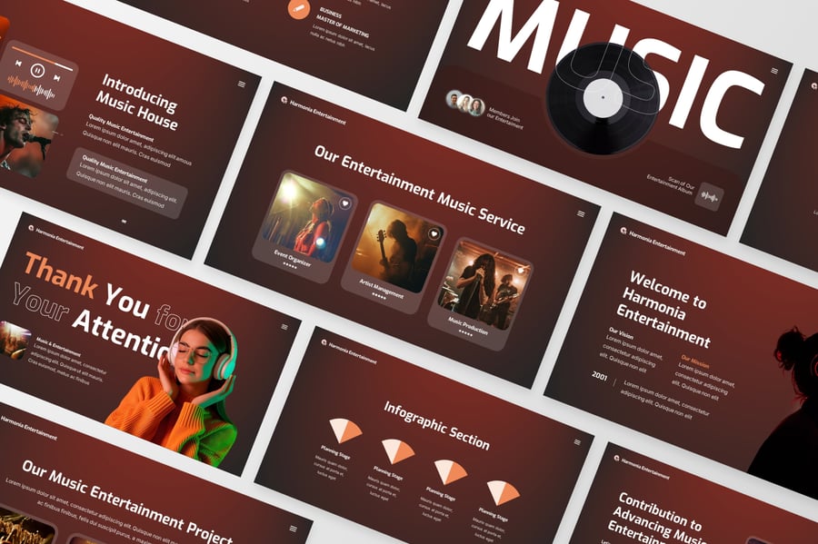 音乐与娱乐-PPT模板 (PPTX)