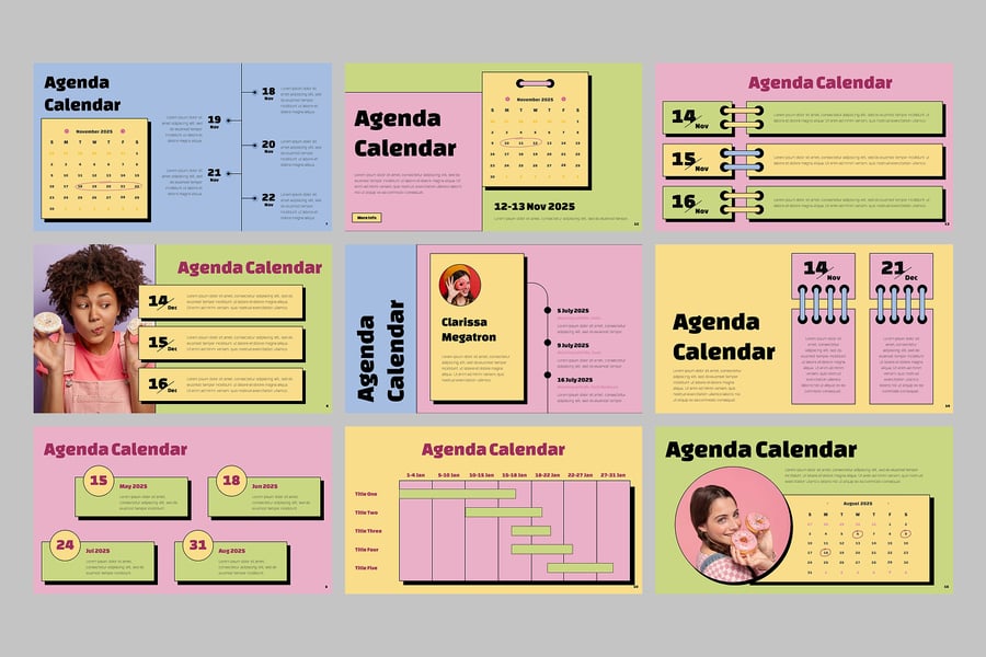 议程日历PPT模板