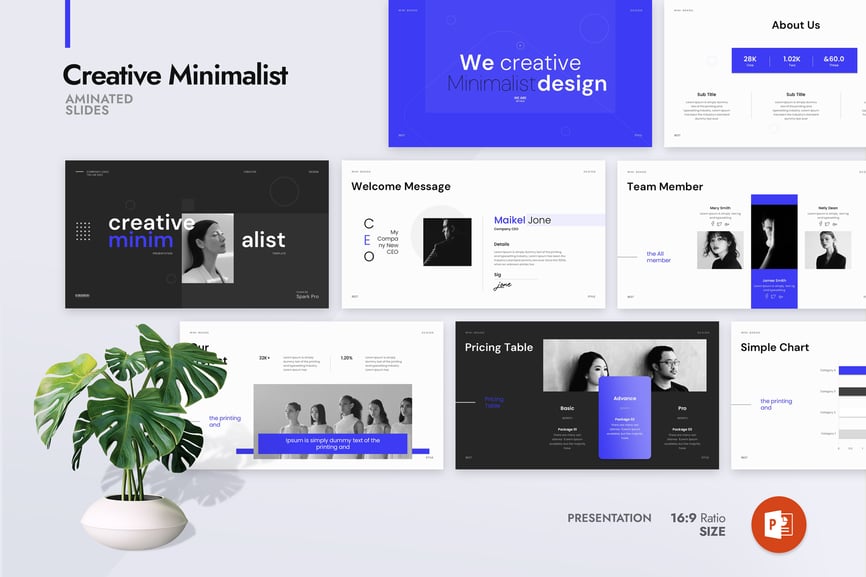 创意极简主义演示模板PPT模板