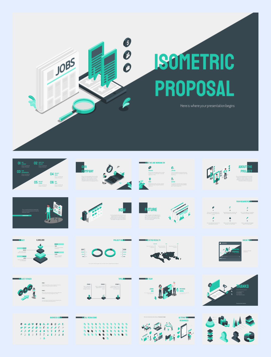 35套抽象色彩创意设计PPT模板合集【S03】