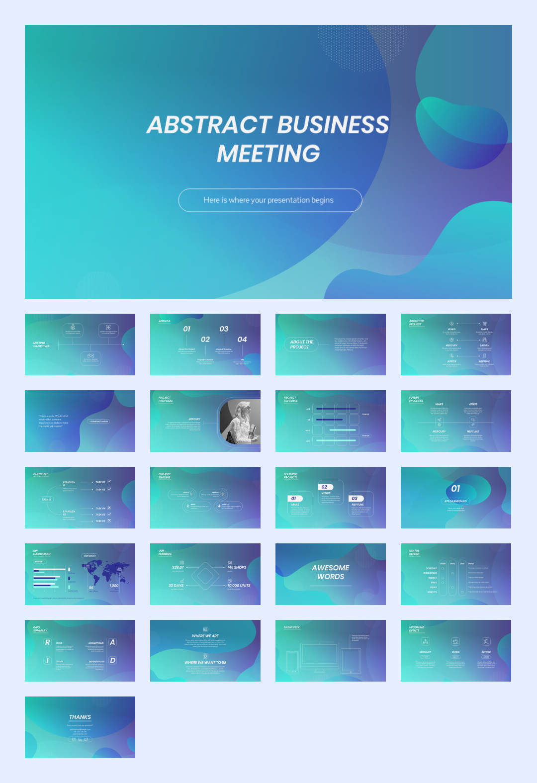 35套抽象色彩创意设计PPT模板合集【S03】