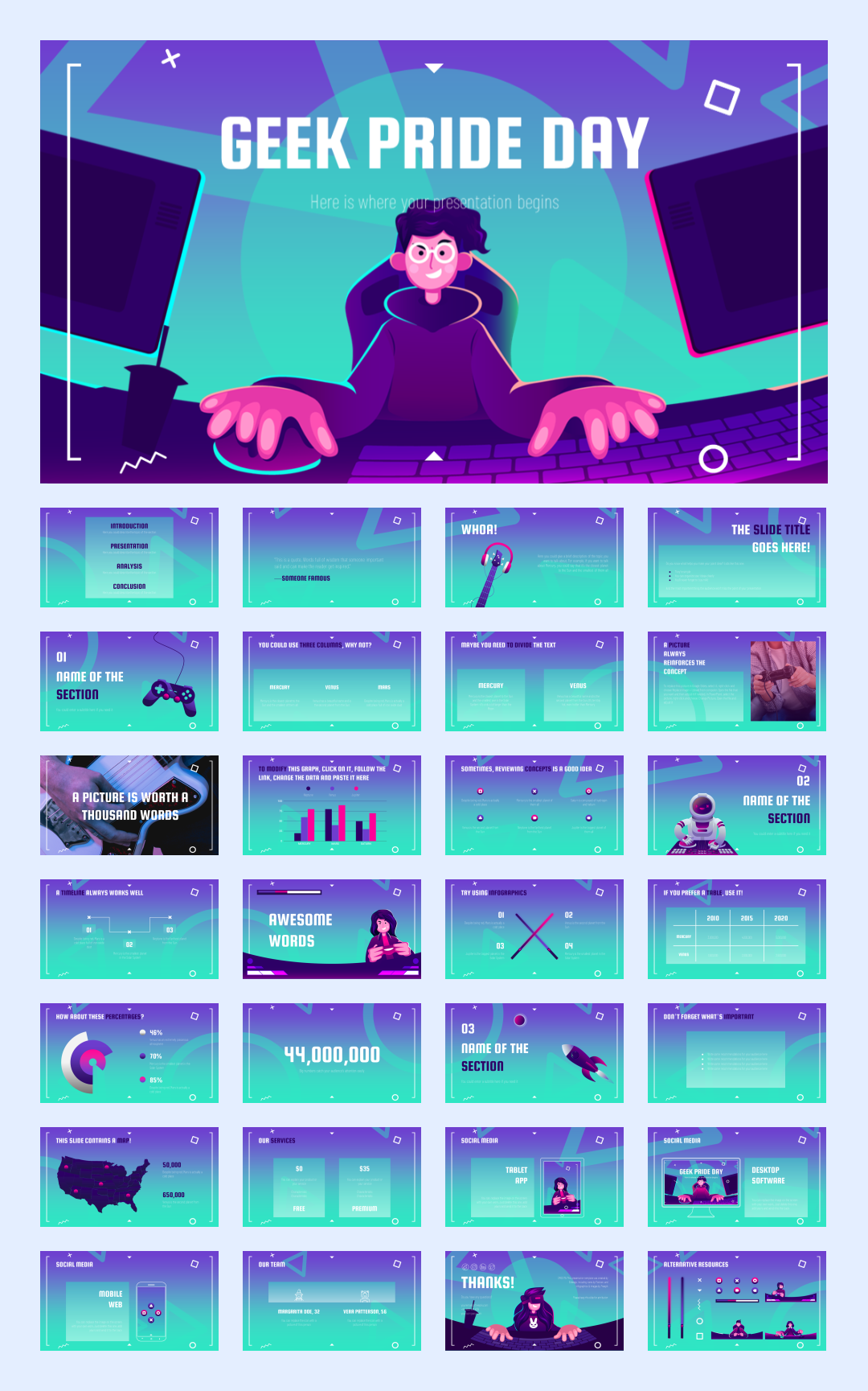 35套抽象色彩创意设计PPT模板合集【S03】