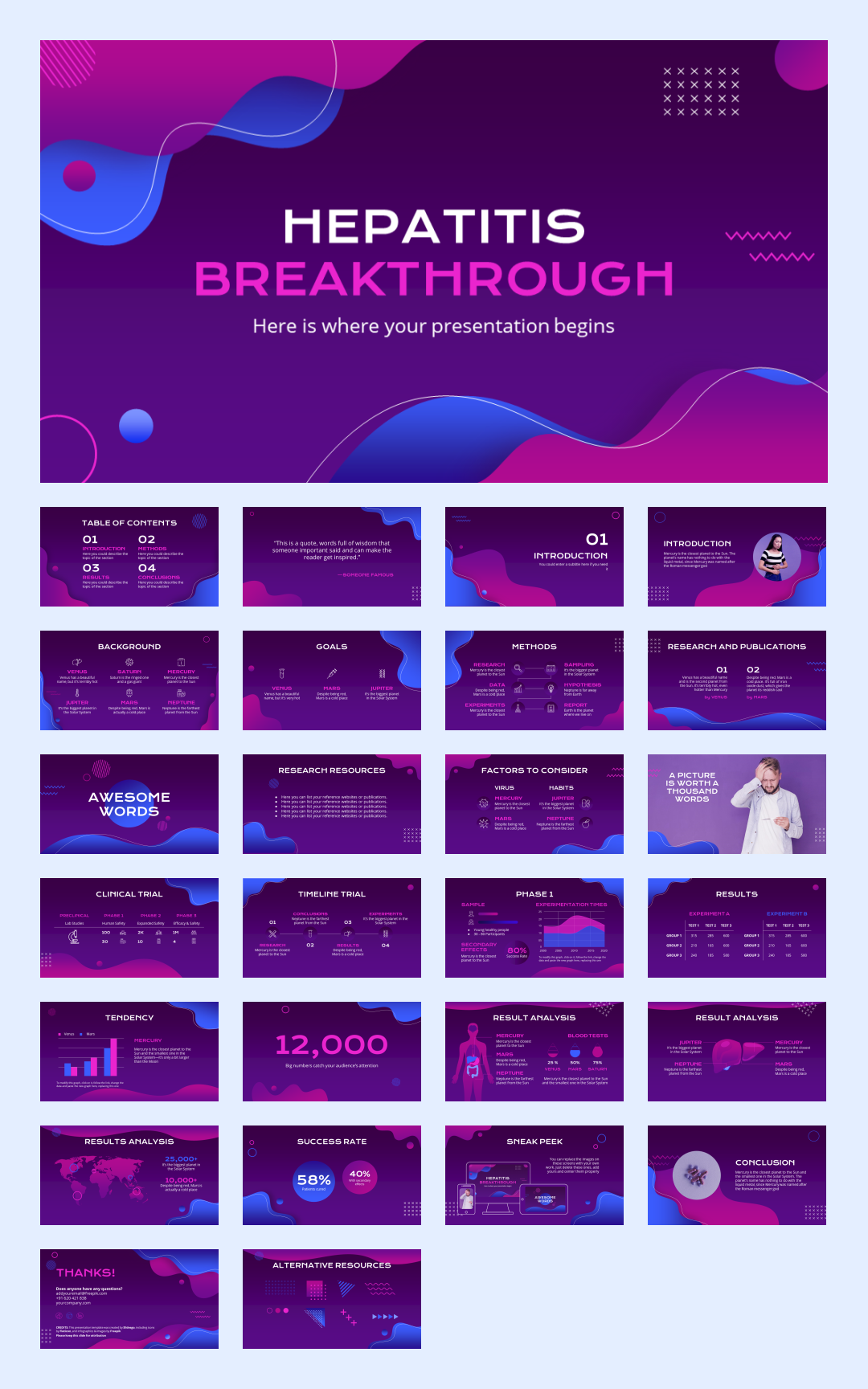 35套抽象色彩创意设计PPT模板合集【S03】