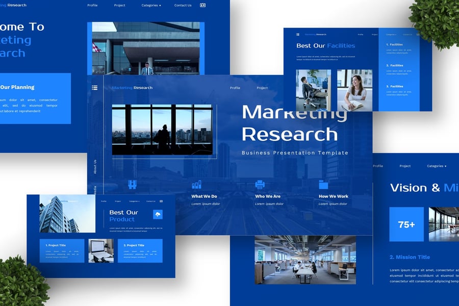 市场研究 – 业务PPT模板 (PPTX)