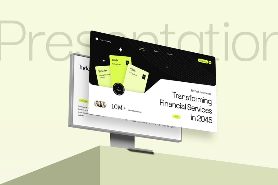 交互式金融技术PPT模板 (PPTX)