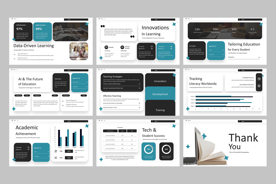 教育研究PPT模板 (PPTX)