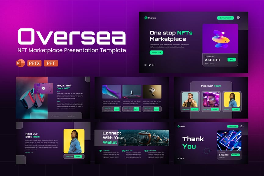 NFT市场PPT模板 (PPT,PPTX)