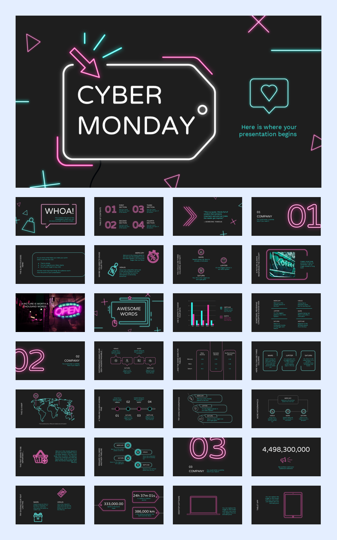 35套抽象色彩创意设计PPT模板合集【S03】