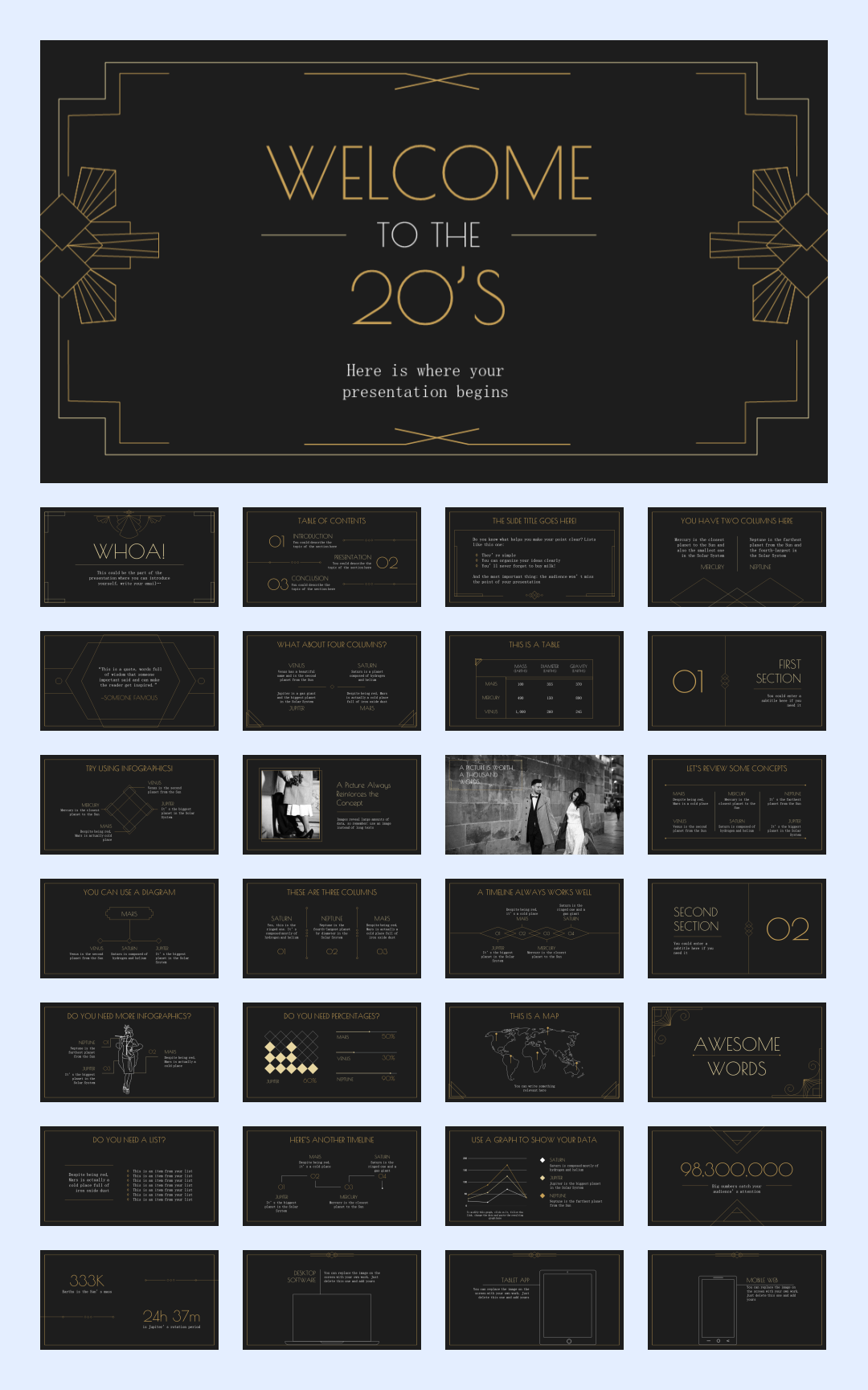 35套抽象色彩创意设计PPT模板合集【S03】