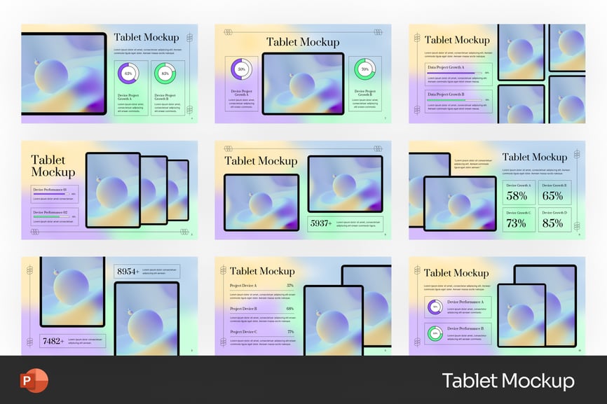 平板电脑模型PPT模板 (PPTX)