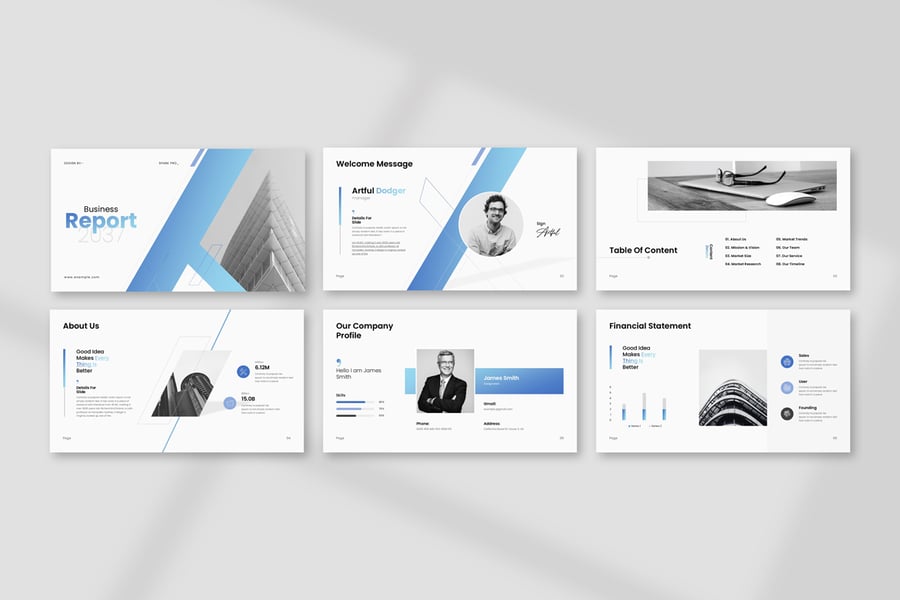 业务报告演示模板PPT模板 (PPTX)