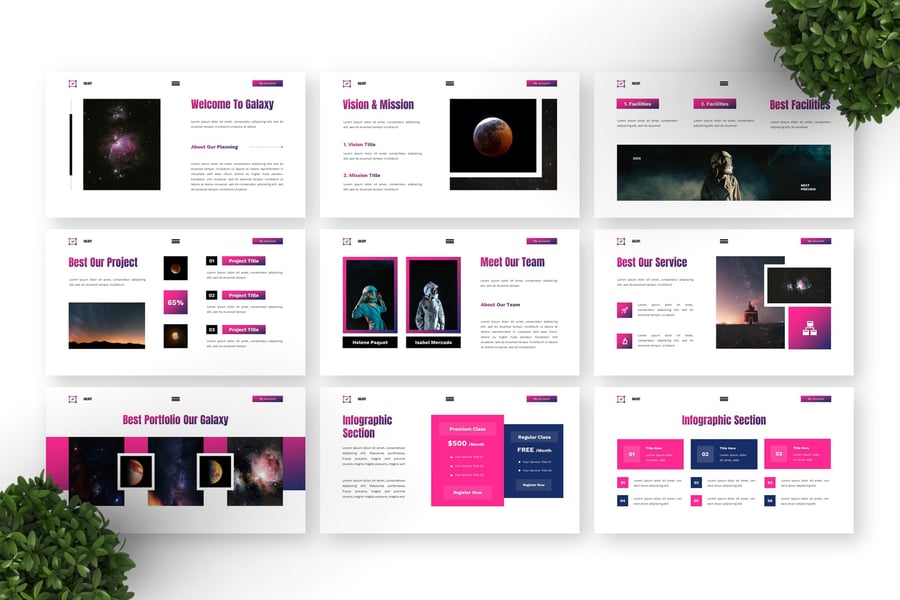 银河系 – 外层空间PPT模板 (PPTX)
