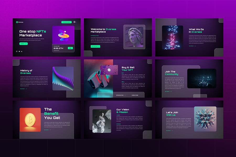 NFT市场PPT模板 (PPT,PPTX)