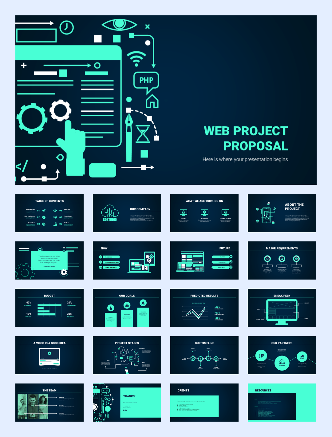35套抽象色彩创意设计PPT模板合集【S03】
