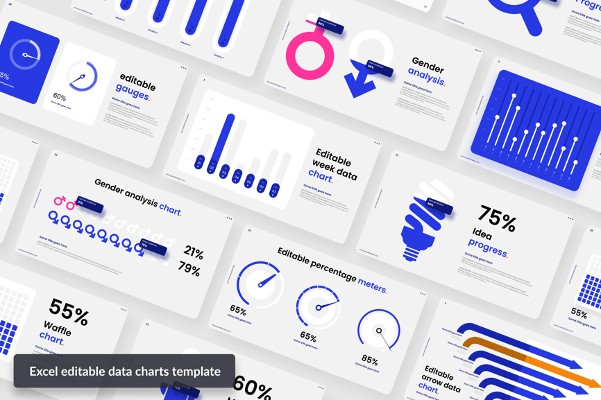 Excel可编辑数据图模板PPT模板 (PPTX)