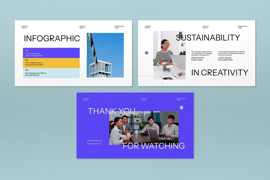 白色紫色公司资料PPT模板 (PPT,PPTX)