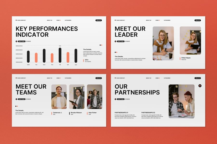 白色橙色销售策略计划PPT模板 (PPT,PPTX)