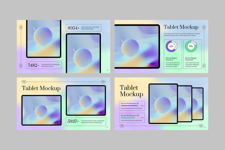 平板电脑模型PPT模板 (PPTX)