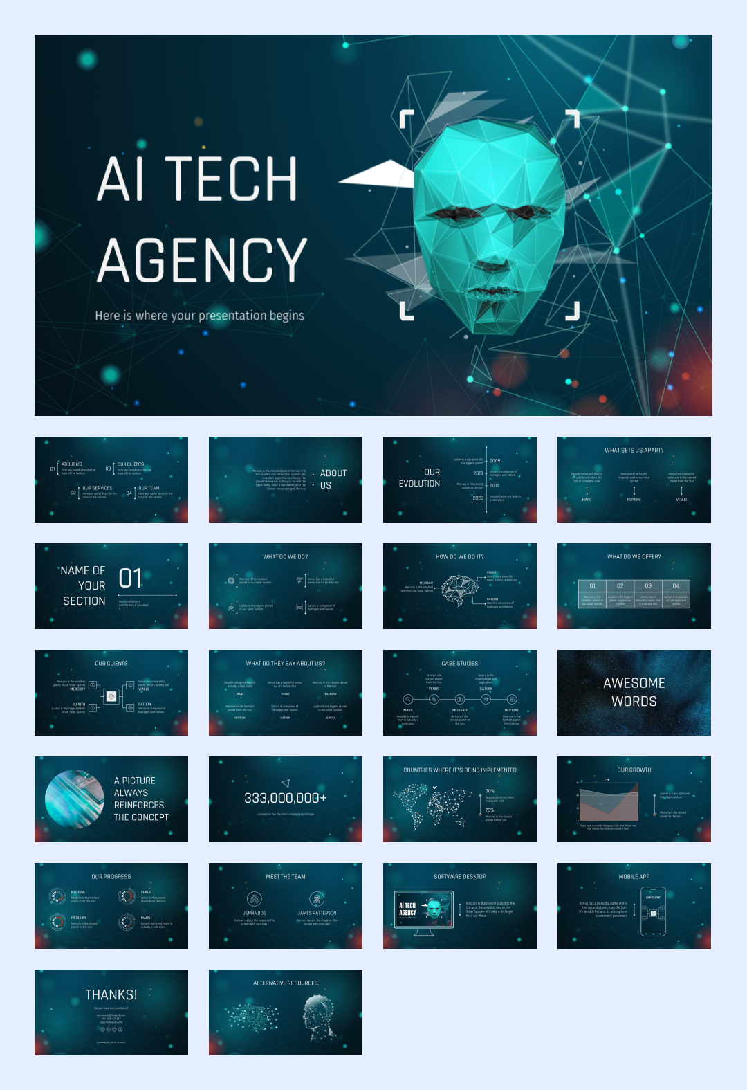 35套抽象色彩创意设计PPT模板合集【S03】