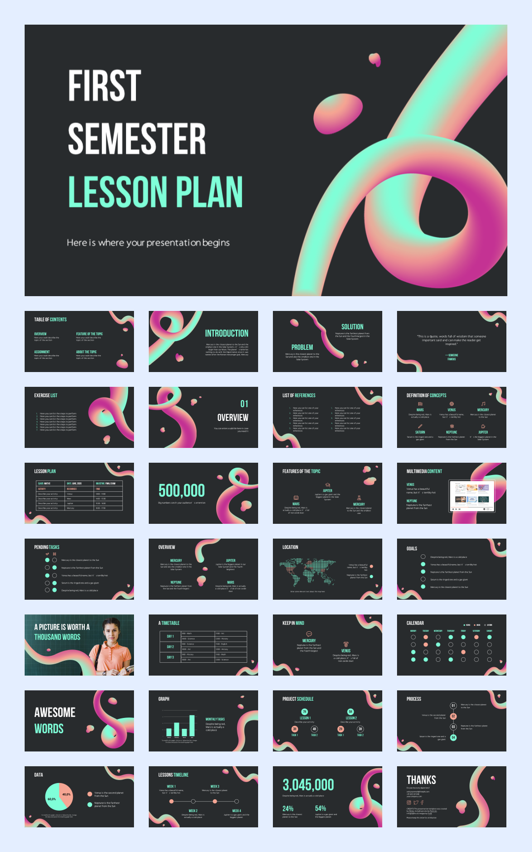 35套抽象色彩创意设计PPT模板合集【S03】