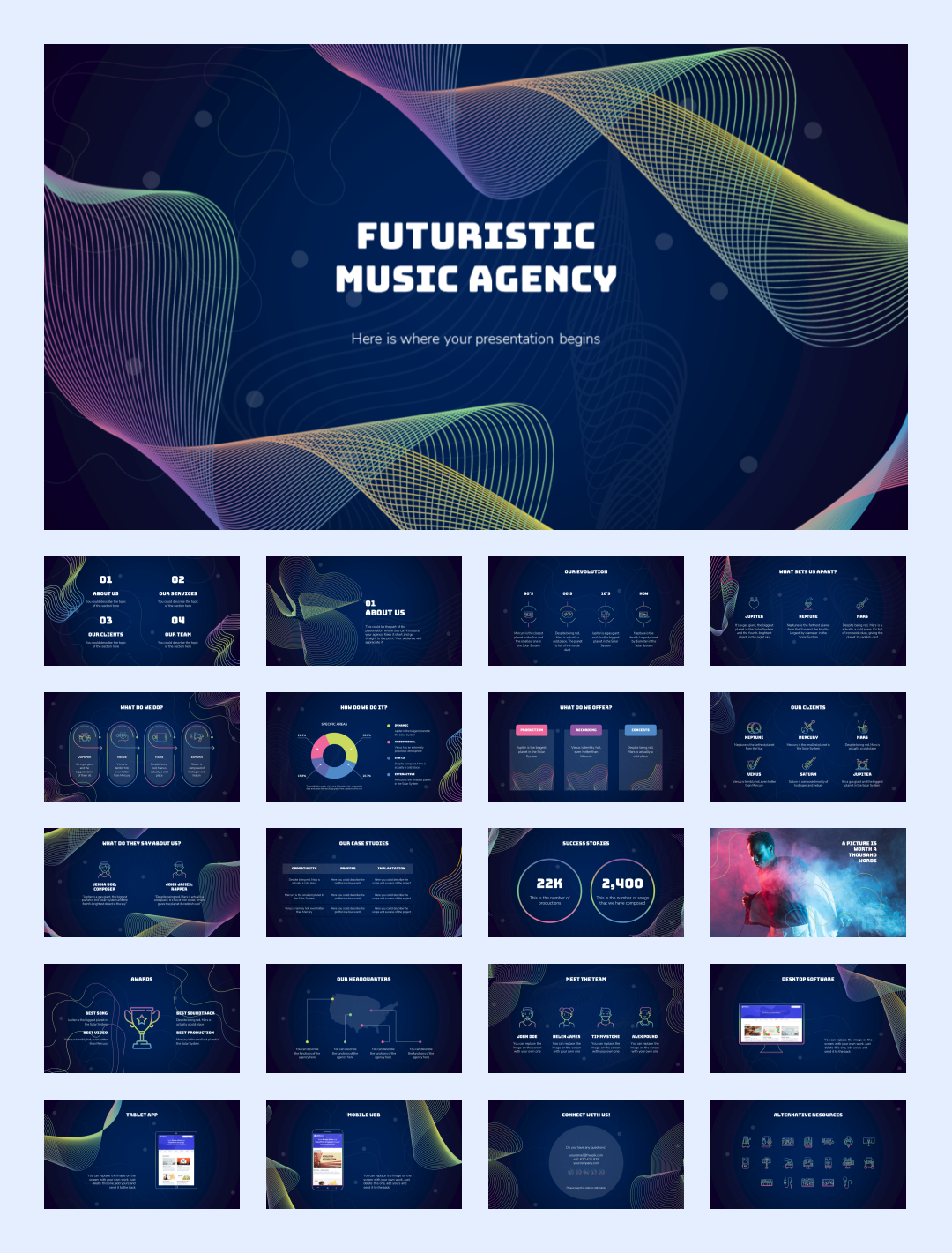 35套抽象色彩创意设计PPT模板合集【S03】