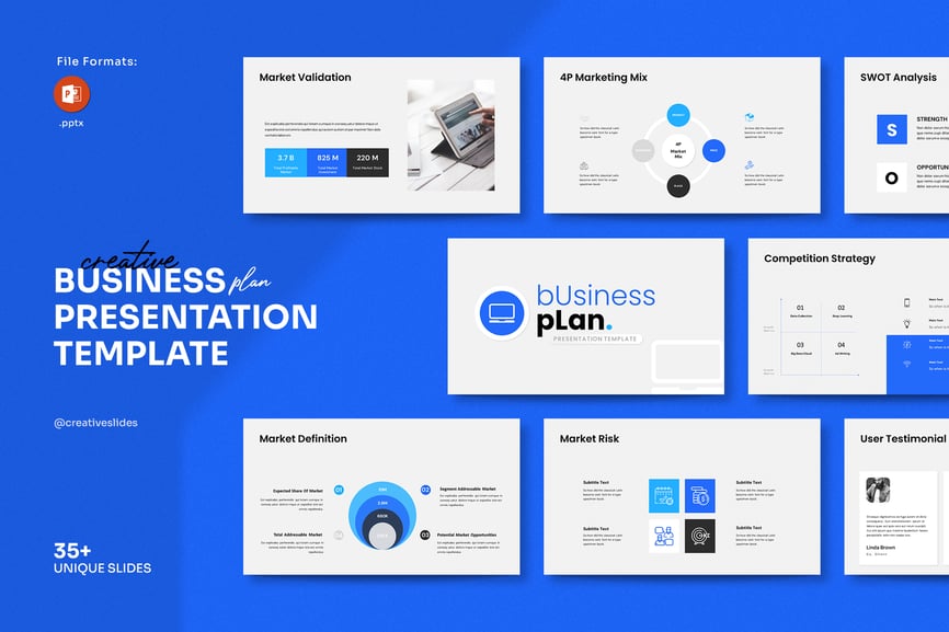 业务计划演示模板PPT模板 (PPTX)