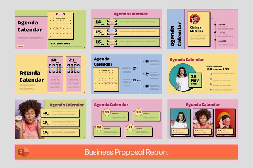 议程日历PPT模板