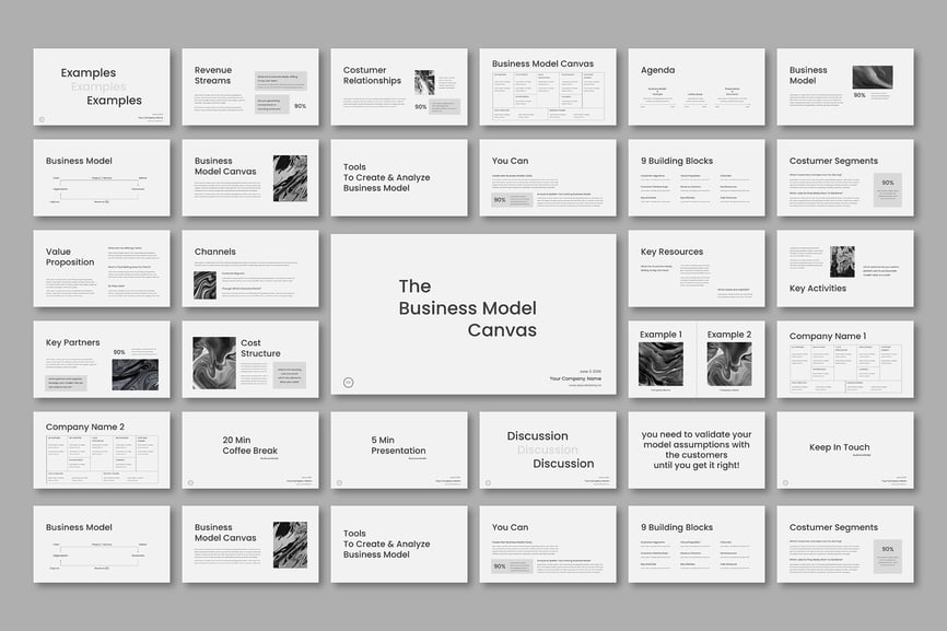 业务模型演示文稿PPT模板 (PPTX)