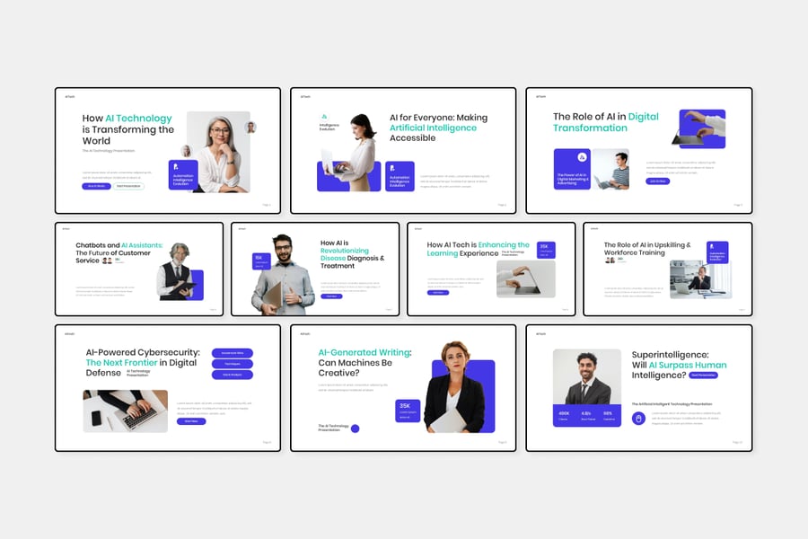 人工智能技术PPT模板 (PPTX)