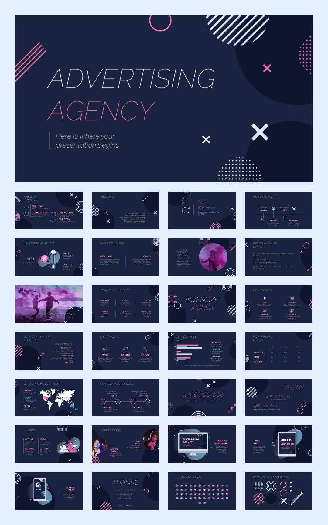 35套抽象色彩创意设计PPT模板合集【S03】